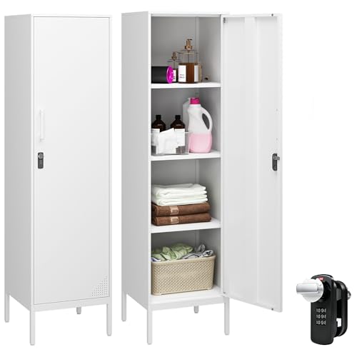 Lockable Metal Storage Cabinet with Shelves