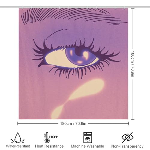 Rideau de douche textile imperméable haut de gamme motif yeux charmants