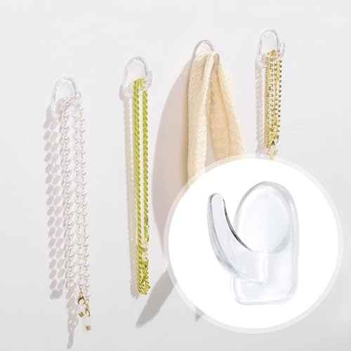 Selbstklebende Kunststoff-Wandhaken, klein, extra klebrig, transparent, zum Aufhängen ohne Bohren, für Küche, Badezimmer, 10 Stück