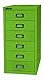 BISLEY MultiDrawer, 29er Serie, DIN A4, 6 Schubladen, Metall, 604 Grün, 38 x 27.9 x 59 cm