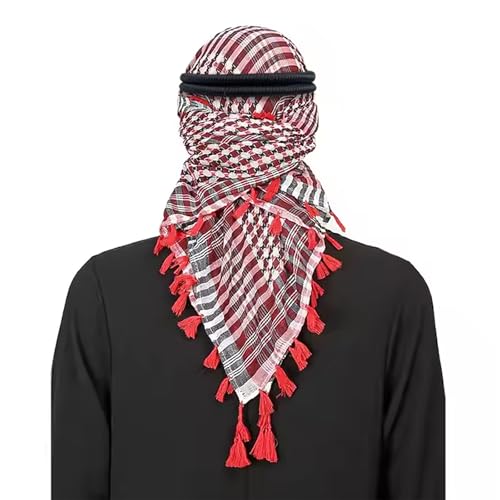 Image of PURFUN Men's Large Arab Shemagh Headscarf Muslim Headcover Shawl Keffiyeh Arabic Scarf