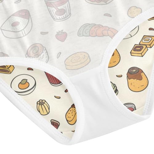 ZZKKO Cartoon Food Girls Underwear Toddler Panties for Girls Comfort Brief Size 2-8T4