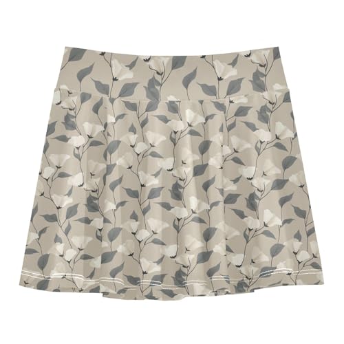 Bellflower Beige Flowy Little Girls Tennis Skirt with Built in Shorts Cheerleading Skirts Little Girl SkortsWith Pockets