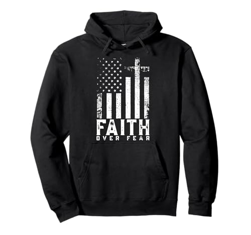 Faith Over Fears Cool Christian Cross American USA Flag Gym