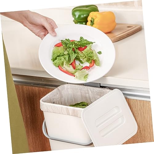 Caneca de basura rectangular blanca para cocina y baño miniatura 7