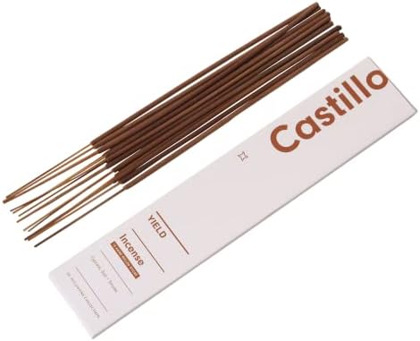 Yield Castillo Incense Sticks - Cypress, Salt & Smoke - Handmade, Calming Incense Stick Pack - Non Toxic Incense Made with Essential Oils - 1 Hour Burn Time - 15 Incense Sticks