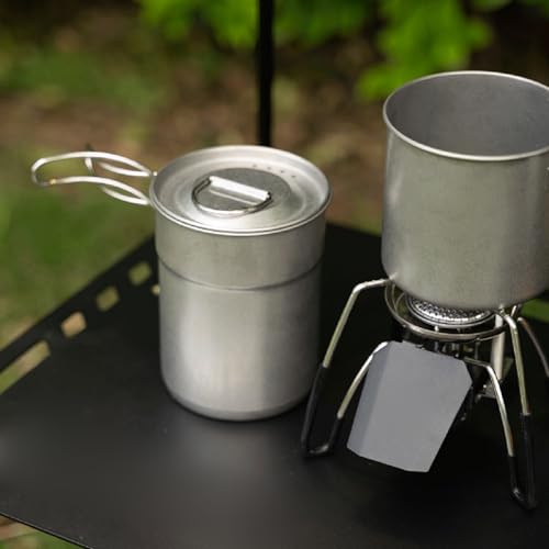Camping Pots, Camp Cooking Pot Set, 0.95, Portable Lightweight 2X Stainless Steel, Meal Prep Equipment for Backpacking, Hiking Mountaineering, Picnics, Outdoor Survival – Image 6