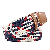 Cinturón De Lona For Mujer Con Explosión De Internet, Cinturón Elástico Informal For Hombre, Cinturón Con Hebilla Trenzada Elástica, Venta Al Por Mayor (Color : Red, Size : 1pcs)