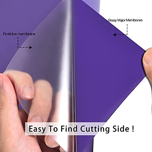 Image of RENLI.TONG Purple Glossy HTV Iron on Vinyl Roll for T-Shirt, 12Inch x 5ft, Durable, Waterproof, Compatible with All Cutter Machines