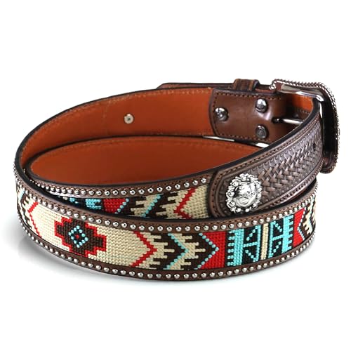 ARIAT Men's Arrow Billet Belt, Bright Colored Fabric Center4