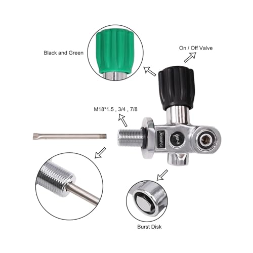 Valve de bouteille de plongée M18 robustesse DIN Yoke