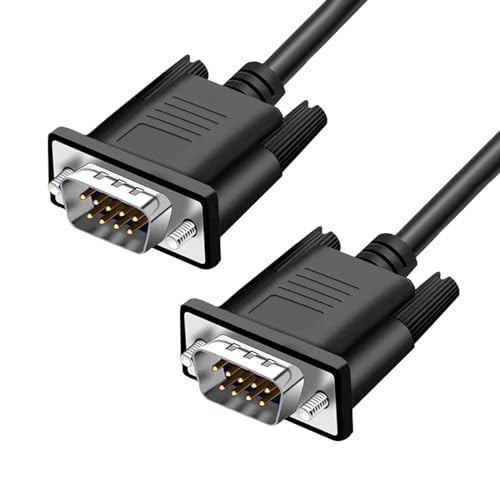 YIOVVOM DB9 RS232 Serial Extension Cable Male to Male 9 Pin DB9 Cord Straight Through 9 pin Serial Connector Black 3FT