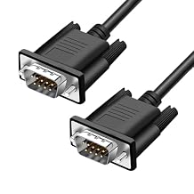 DB9 RS232 Serial Extension Cable Male to Male 9 Pin DB9 Cord Straight Through 9 pin Serial Connector Black 10FT
