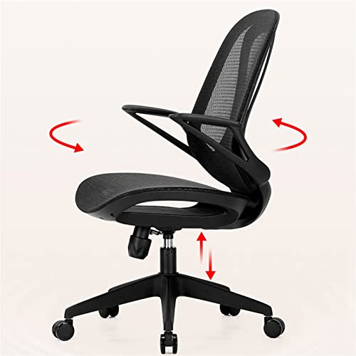 Krzesło Biurowe Ergonomiczne krzesło biurowe, oddychające krzesło biurowe z siateczki, krzesło komputerowe z podparciem lędźwiowym z podnoszonymi ramionami, czarne obrotowe krzesło zadaniowe z kółkami