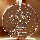 Fastpeace Adorno de Navidad personalizado para enfermera, adorno personalizado para enfermera, Navidad, cumpleaños, graduación, Año Nuevo, regalo para mujer, decoración de árbol de vacaciones de