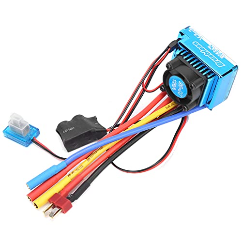 VGEBY ESC sin escobillas, 120A ESC sin escobillas Controlador de Velocidad eléctrico Resistente al Desgaste Durable Compatible para 1/10 1/12 Piezas de Barco de Coche de Control Remoto
