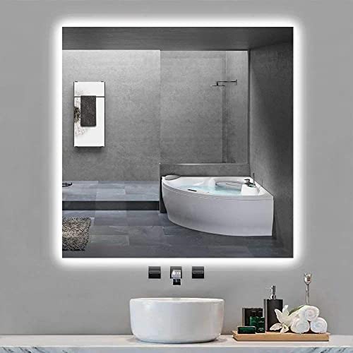 Espejo-Bano-Led-Cuadrado-Square-Light-de-90×90-cm-con-Lamina-Antivaho-Espejo-Moderno-para-Bano-Aseo-Recibidor-Dormitorio-o-Salon-Espejo-de-Pared-facil-instalacion-Luna-Decorativa-Espejo-IP44