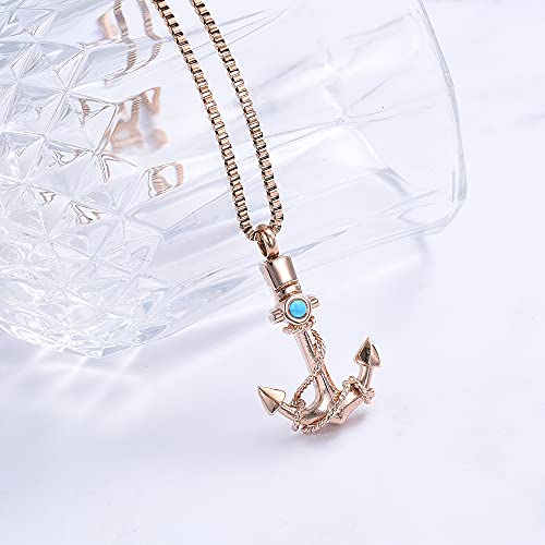 XSMZB Anchor Pendant Cremation Jewelry for Ashes Memorial Urn Necklace Navy Sailor Ashes Holder Stainless Steel Keepsake3