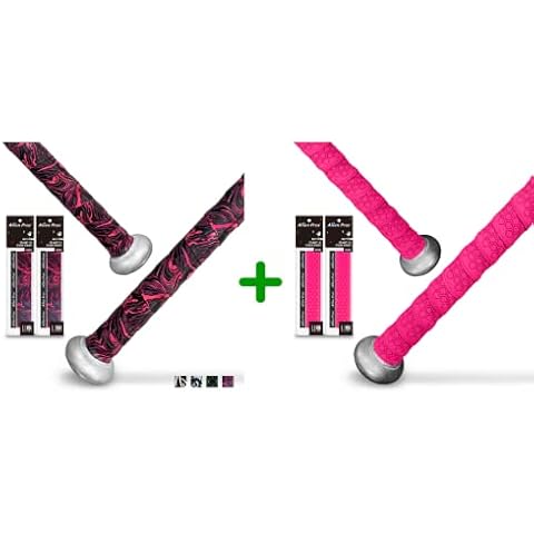 ALIEN PROS 4 Pack Fire & Pink Bat Grip Tape for Baseball 1.1MM - Wrap Your Bat for an Epic Home Run Cover