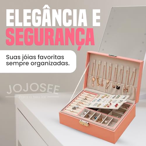 Porta Joias Caixa De Joias Organizadora - Organizado de Bijuterias e Joias Para Viagem Com Suporte P