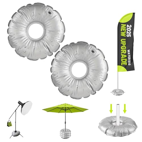 sansaieco 1 Pack 20 in Water Weight Bag for Feather Flag Base & Umbrella Weight Bags - Thickened PVC Water Bag for Feather Flag Backdrop Weights Collapsible Flag Weights 28 lbs Each