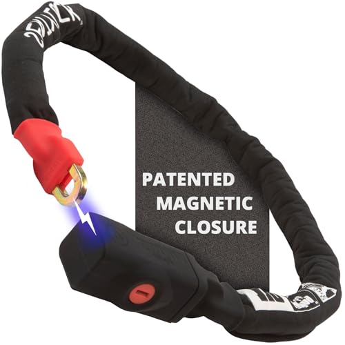 Image of Seatylock Viking Bike Chain Lock with Key - Magnetic Patented Sold Secure Rated - Heavy Duty Anti Theft - Smart Ultra Security Bicycle Lock (43.31 Inch, Silver Rated)