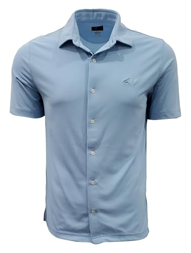 Greg Norman Men's Full Button Pique Polo