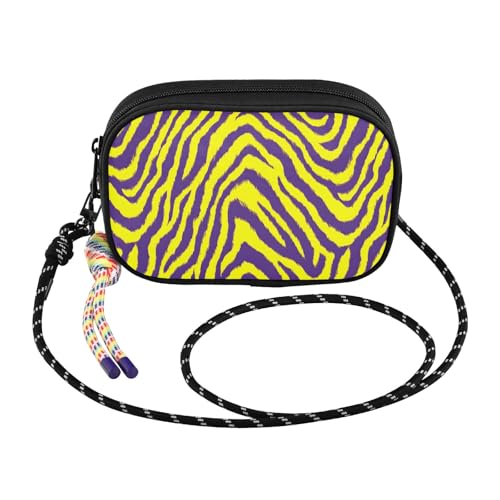 senya Cell Phone Purses Small Crossbody Bags Handbag Wallet for Women Mini Shoulder Bag Yellow Purple Zebra Pattern2