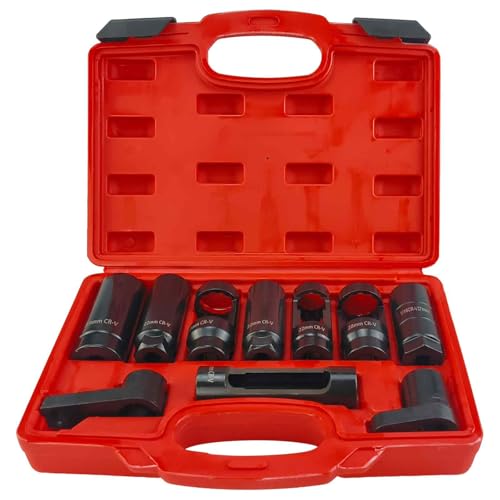 YuYBrightmi 10 Piece Oxygen Sensor Socket Set Oxygen Sensor Removal Tool Set O2 Sensor Socket Set, Universal Oxygen Sensor