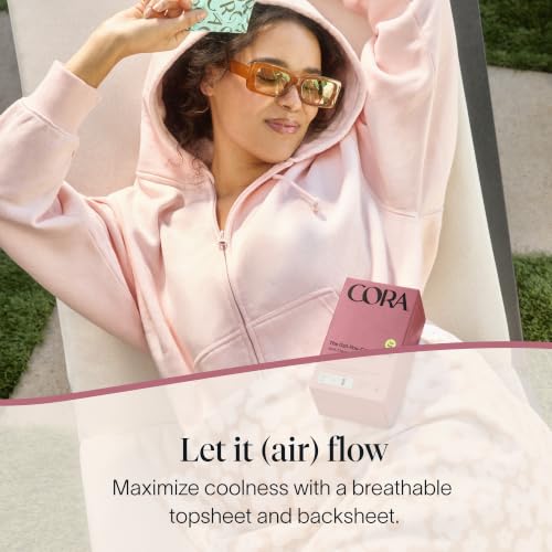 Image of Cora 100% Organic Cotton Topsheet Period Liners (80 Regular Period Liners) | Extra Thin Breathable Panty Liners, Regular Absorbency, Pillow-Soft, Organic Feminine Care