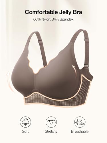Image of Wireless Jelly Bras for Women No Underwire with Support - S-2XL Seamless Bralettes Everyday Comfort Tshirt Padded Bra