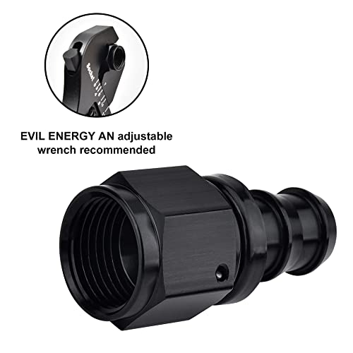 Evil Energy 10An Straight Push Lock Hose Fitting End Black #TOP4