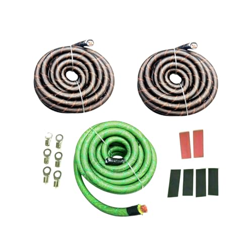 Big 3 Upgraded 1/0 Gauge Ofc Copper Green Black Snakeskin Alternator Wire Automotive Replacement Part Long-Lasting Wear Resistant Solution Repair Accessory