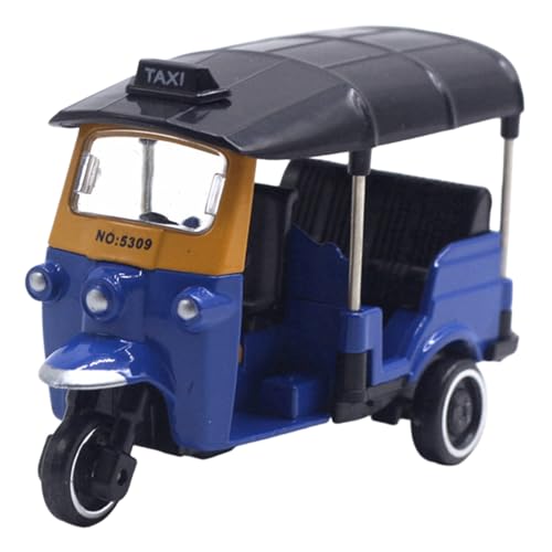 Triciclo para niños pequeños, aleación de simulación Vintage para decoración del hogar, Regalo, vehículo Tuk Tuk Coleccionable, Figuras Indias de Juguete