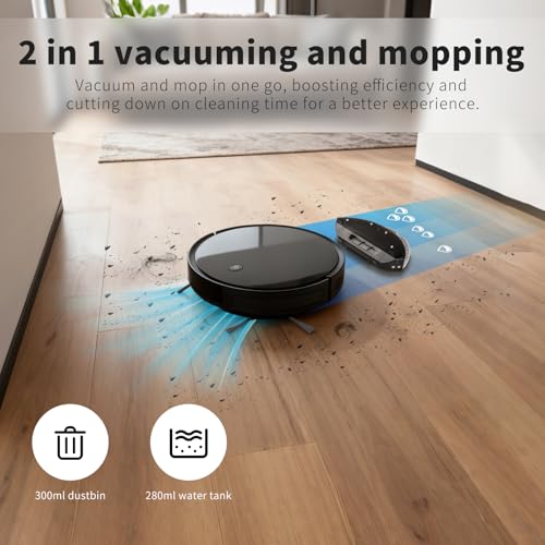 Livvi Robot Vacuum and Mop Combo - 3500pa 2 in 1 Robot Vacuum with WiFi/App/Voice, 120 min Runtime, Super Thin, Quiet, Self-Charging, for Hard Floors (G100) — view 5