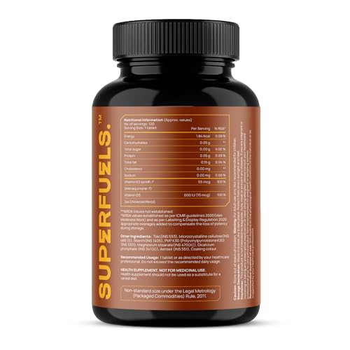 Image of DAILY SUN Vitamin D3 K2 Supplement | Vitamin D Supplement with Vitamin K2 Mk7 | Supports Bone Health & Immunity | 120 Tablets