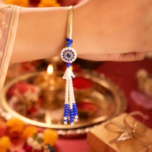 Image of Saugat Traders Rakhi for Bhaiya Bhabhi and Kids Set of 3 with Chocolate Gift | Rakhi for Beloved Brother | Lumba Rakhi for Bhabhi | Cartoon Rakhi for Kids | Roli Chawal Chopra Pack