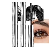 2PCS Iron Wand Mascara,Metal Wand Black Mascara,4D Curling Liquid Lash Extensions,Length Eyelash Iron,Volumising Lengthening,Long Lasting, No Flaking,Clump-Free (2Black)