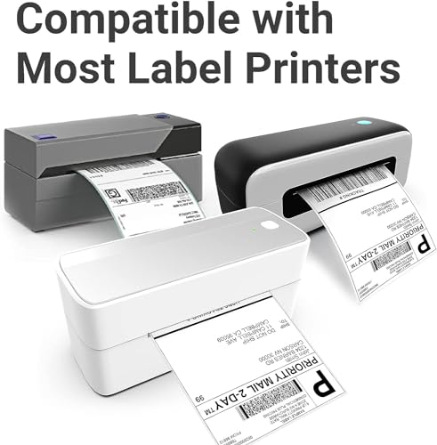 Image of 4x6 Thermal Labels 1000pcs, 2 Packs of 500 4x6 Fold Labels - Compatible with JADENS, ASprink, Phomemo, Rollo, Zebra, Omezizy and Other Thermal Printers