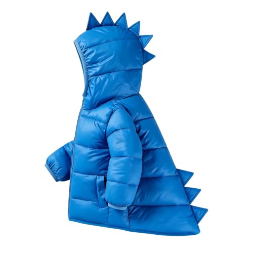 PXQIRMR Puffer Jacket Kids Cute Dinosaur Hooded Zip Front Coat - image 9