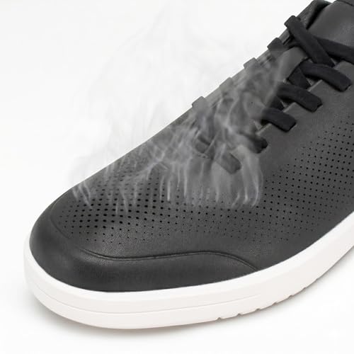 Image of Men's Barefoot Dress Shoes - Zero Drop Comfort Breathable Micro-Perforated Learher, No Break-in Needed, Slip-On Elastic Laces for Business & Travel