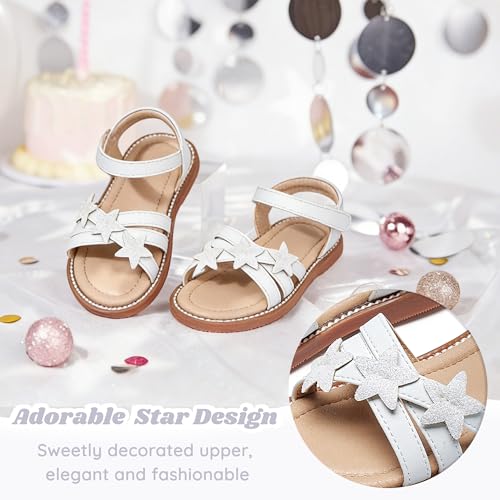 Image of Flaryzone Girls Sandals Open Toe Summer Flats Dress Sandals Shoes Toddler /Little Kid
