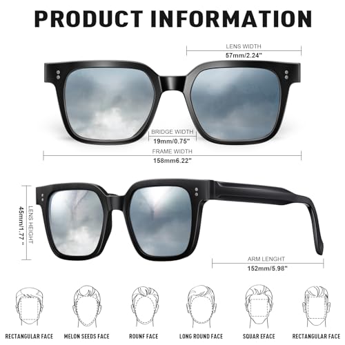 Image of SKYOAK Premium 158MM Large Polarized Sunglasses for Men Women, 2 Pack XXL TR Frame Trendy Sun Glasses Outdoor with UV400