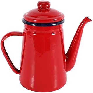 Bottam 1.1L Enamel Coffee Pot Hand Tea Kettle Induction Cooker Gas Stove Universal Red