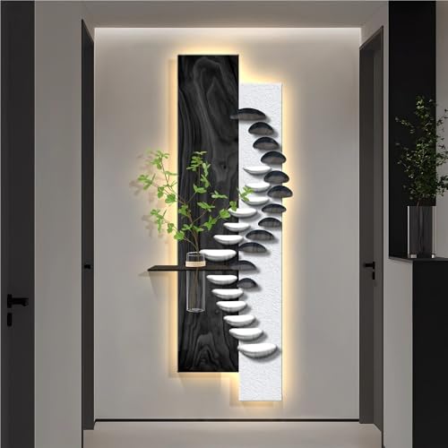 EPZBUJF 3D LED Wall Art with Hydroponic Glass Vase and