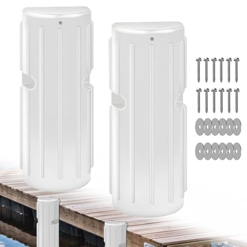 Pare-chocs robustes pour bateau et protection gonflable de quai blanc x2