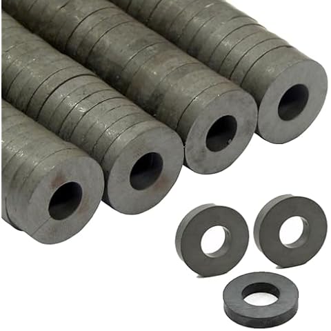 Pack of 100 Ferrite Ring Magnets for Crafts Cover