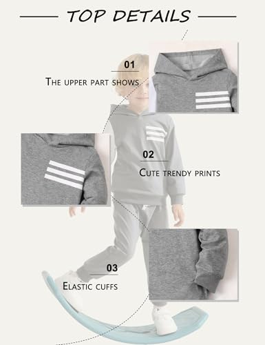 Image of Toddler Boy Clothes Long Sleeve Hoodie Sweatsuits Tops and Pants 2Pcs Boys Fall Winter Outfits Set