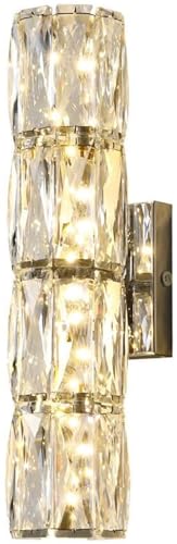 KHUKHU Aplique De Pared LED Lineal For Baño, Barra De Luz De Pared De Cristal Moderna, Lámpara De Tocador Larga Cromada Sobre Espejo, Lámpara Montada En La Pared For Dormitorio De Lujo