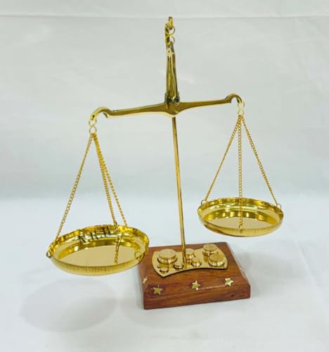 Báscula Antigua Tarazu de Latón y Madera 8 Pulgadas miniatura 2